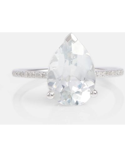 PERSÉE Birthstone 18kt Gold Ring With Diamonds And White Topaz