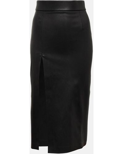 Stouls Lea Leather Midi Skirt - Black