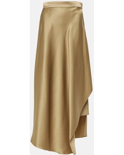 Loro Piana Asymmetric Silk Maxi Skirt - Natural