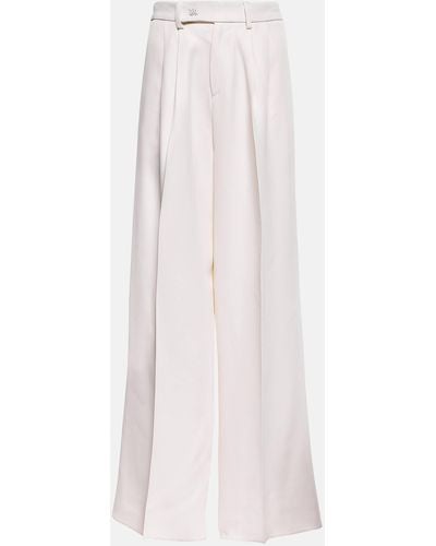 Amiri Pleated High-rise Wide-leg Pants - White