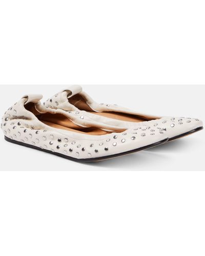 Isabel Marant Belna Leather Ballet Flats - White