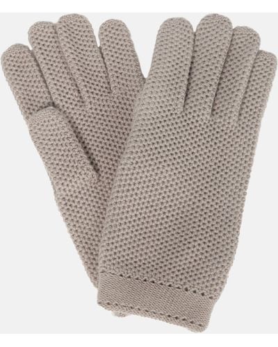 Loro Piana Crochet Cashmere Gloves - Grey