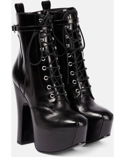 Vivienne Westwood Leather Platform Ankle Boots - Black