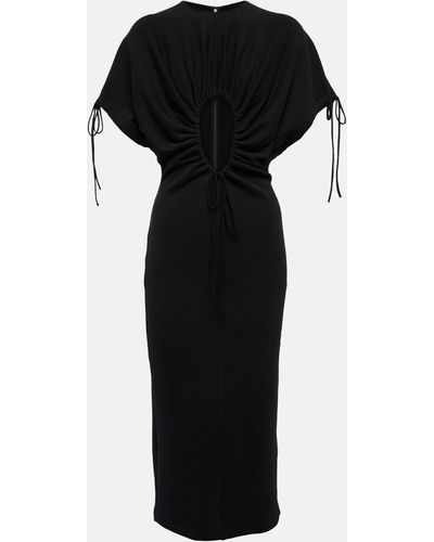 Christopher Kane Cutout Cotton Midi Dress - Black