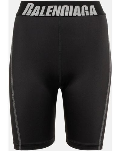 Balenciaga Logo Biker Shorts - Black
