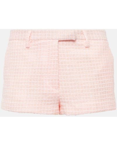 Alessandra Rich Sequined Tweed Shorts - Pink
