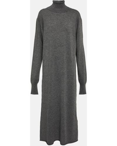 Jil Sander Cashmere Turtleneck Midi Dress - Grey
