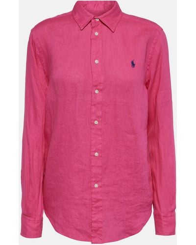 Polo Ralph Lauren Logo Linen Shirt - Pink