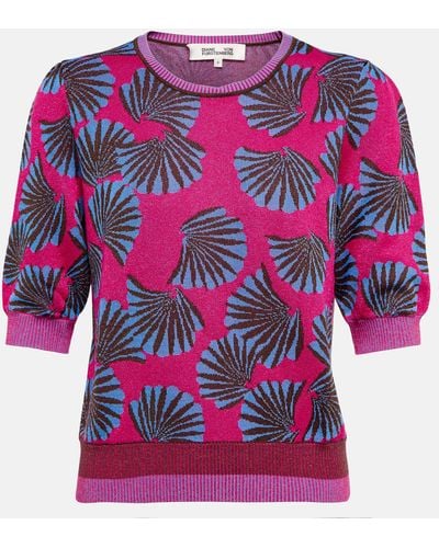Diane von Furstenberg Zander Jacquard Knit Sweater - Pink
