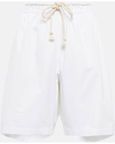 Jil Sander High-rise Cotton Shorts - White