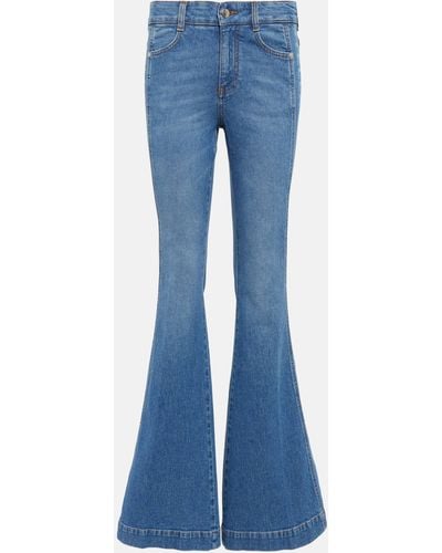 Stella McCartney Logo Mid-rise Flared Jeans - Blue