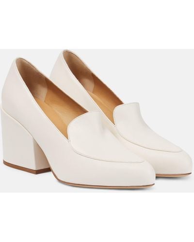 Gabriela Hearst Adrian Leather Loafer Pumps - White