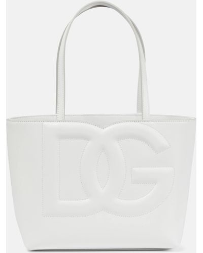 Dolce & Gabbana Embossed Logo Tote Bag - White