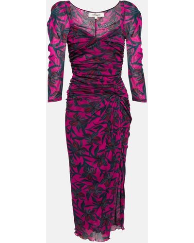 Diane von Furstenberg Printed Midi Dress - Purple