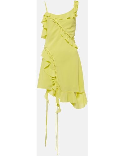 Acne Studios Ruffled Asymmetric Minidress - Yellow