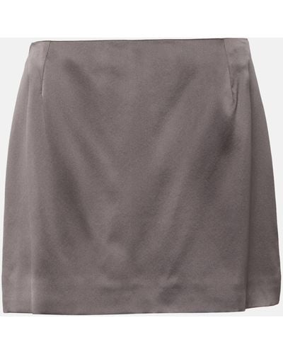 Peter Do Silk Charmeuse Miniskirt - Grey
