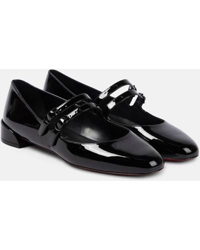 Christian Louboutin Sweet Jane Patent Leather Mary Jane Shoes - Black