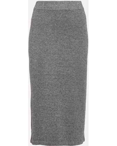 Vince Jersey Midi Skirt - Grey
