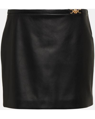 Versace Medusa '95 Leather Mini Skirt - Black