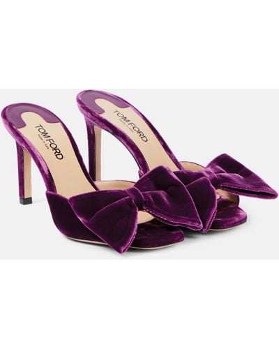Tom Ford Bow-detail Mules - Purple