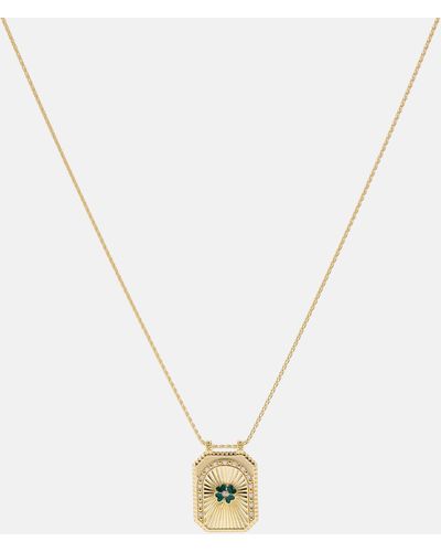Marie Lichtenberg Clover Scapular 18kt Gold Necklace With Diamonds - Metallic