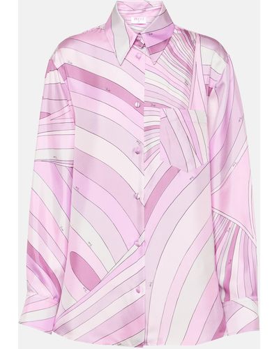 Emilio Pucci Iride Silk Twill Shirt - Pink