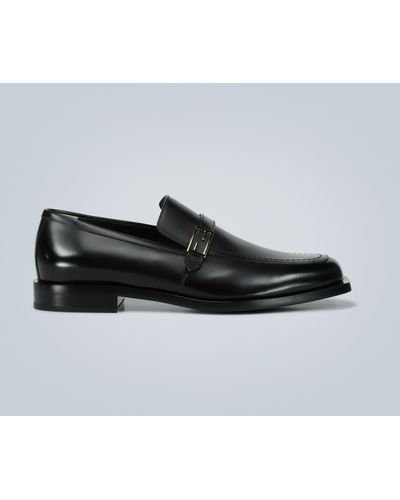 Fendi Loafers aus Leder mit Logo - Schwarz