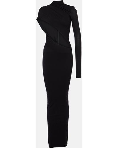 LAQUAN SMITH Asymmetric Cutout Jersey Gown - Black