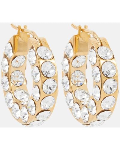 AMINA MUADDI Jah Crystal-embellished Hoop Earrings - Metallic