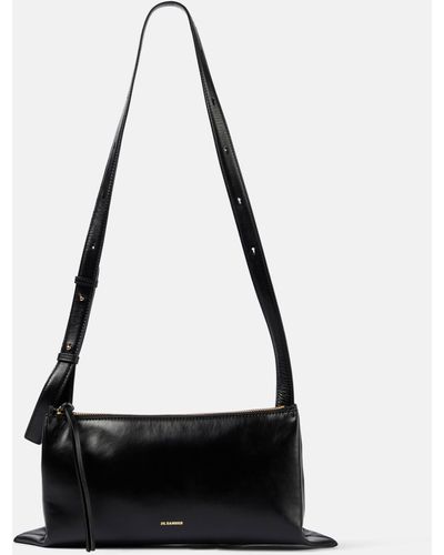 Jil Sander Empire Small Leather Shoulder Bag - Black