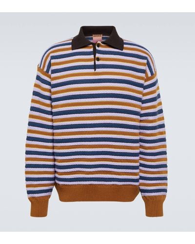 Zegna X The Elder Statesman Cashmere And Wool Polo Sweater - Blue