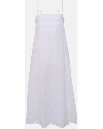Velvet Stephie Linen Midi Dress - White