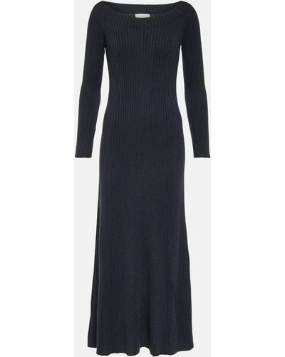Lisa Yang Marvin Off-shoulder Cashmere Midi Dress - Blue