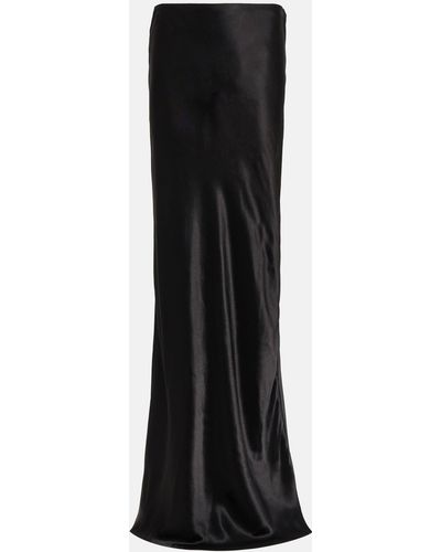 Ann Demeulemeester Satin Maxi Skirt - Black