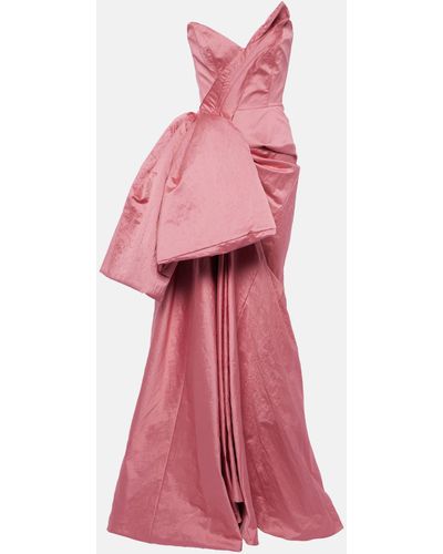 Maticevski Bow-detail Cotton-blend Gown - Pink