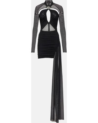 David Koma Asymmetric Cutout Jersey Minidress - Black