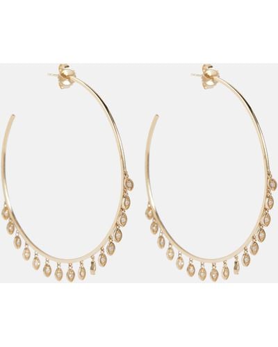 Sydney Evan 14kt Gold Hoop Earrings With Diamonds - Metallic