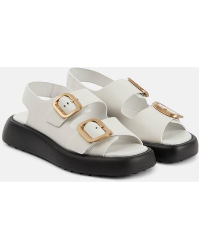 Tod's Gomma Leather Sandals - White