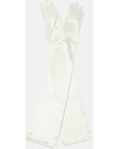 Dolce & Gabbana Silk-blend Satin Gloves - White