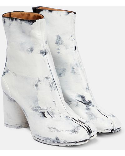 Maison Margiela Tabi Leather Ankle Boots - White