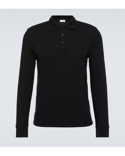 Saint Laurent Cotton-blend Polo Shirt - Black