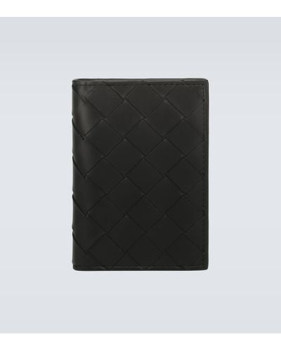 Bottega Veneta Folded Leather Cardholder - Black