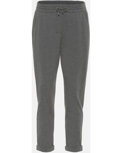 Brunello Cucinelli Cotton-blend Sweatpants - Grey