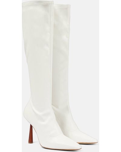 Gia Borghini Rosie 8 Faux Leather Knee-high Boots - White