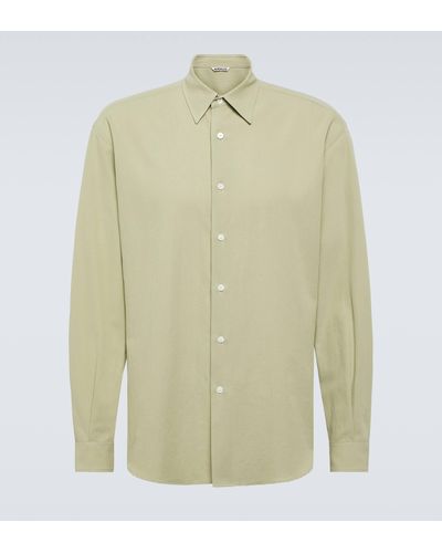 AURALEE Cotton And Silk Shirt - Green