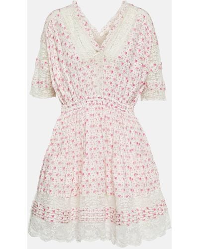 LoveShackFancy Newton Cotton Mini Dress - Pink