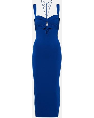Galvan London Kali Cutout Midi Dress - Blue