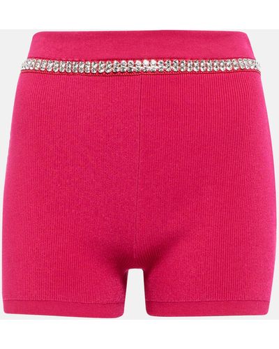 Rabanne Embellished High-rise Shorts - Pink