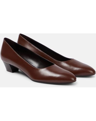 The Row Luisa 35 Leather Pumps - Brown
