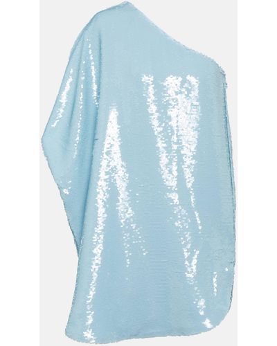 Frankie Shop Gloria Sequined One-shoulder Minidress - Blue